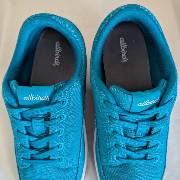 ALLBIRDS  WOMENS CANVAS PACERS SNEAKERS - SZ 8 - LACE UP THRIVE TEAL BLUE - Picture 5 of 10
